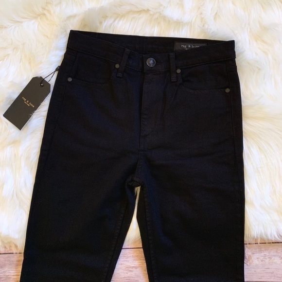 Rag & Bone High Waist Cigarette Leg Coal Jeans - Picture 4 of 8